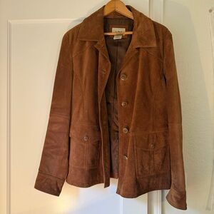 Vintage L.L. Bean Chocolate Brown Suede Coat